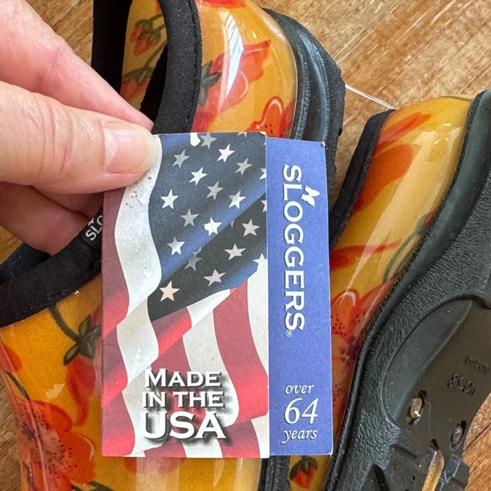 Sloggers Orange Floral Women's Rain Boots size 8 - Picture 2 of 12